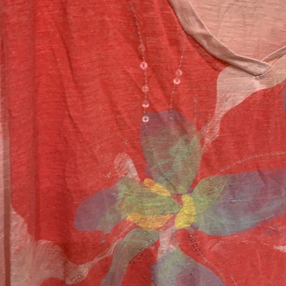 Maternity shirt sleeved shirt, flower with sequins - Picture 2 of 3